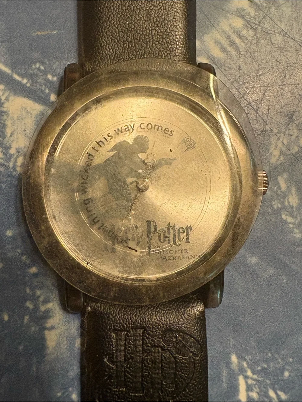 Vintage Warner Bros. Black Leather Harry Potter Prisoner of Azkaban Watch